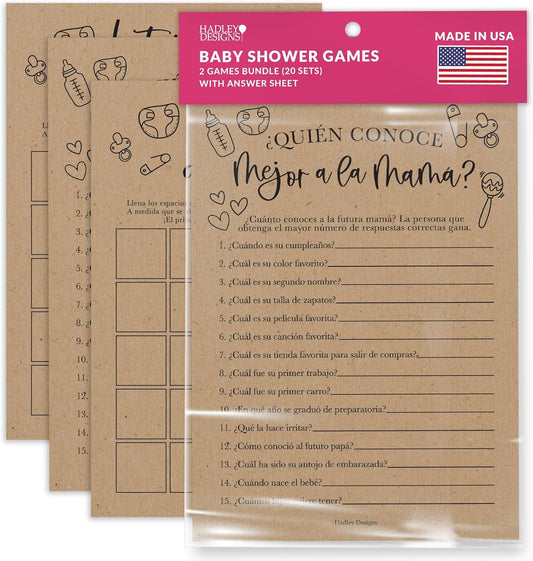 20 Rustic Juegos Para Baby Shower En Español - Juegos De Baby Shower En Español, Hilarious Baby Shower Games In Spanish, Spanish Baby Shower Games, Baby Shower Bingo Español, Quien Conoce Mas A Mama