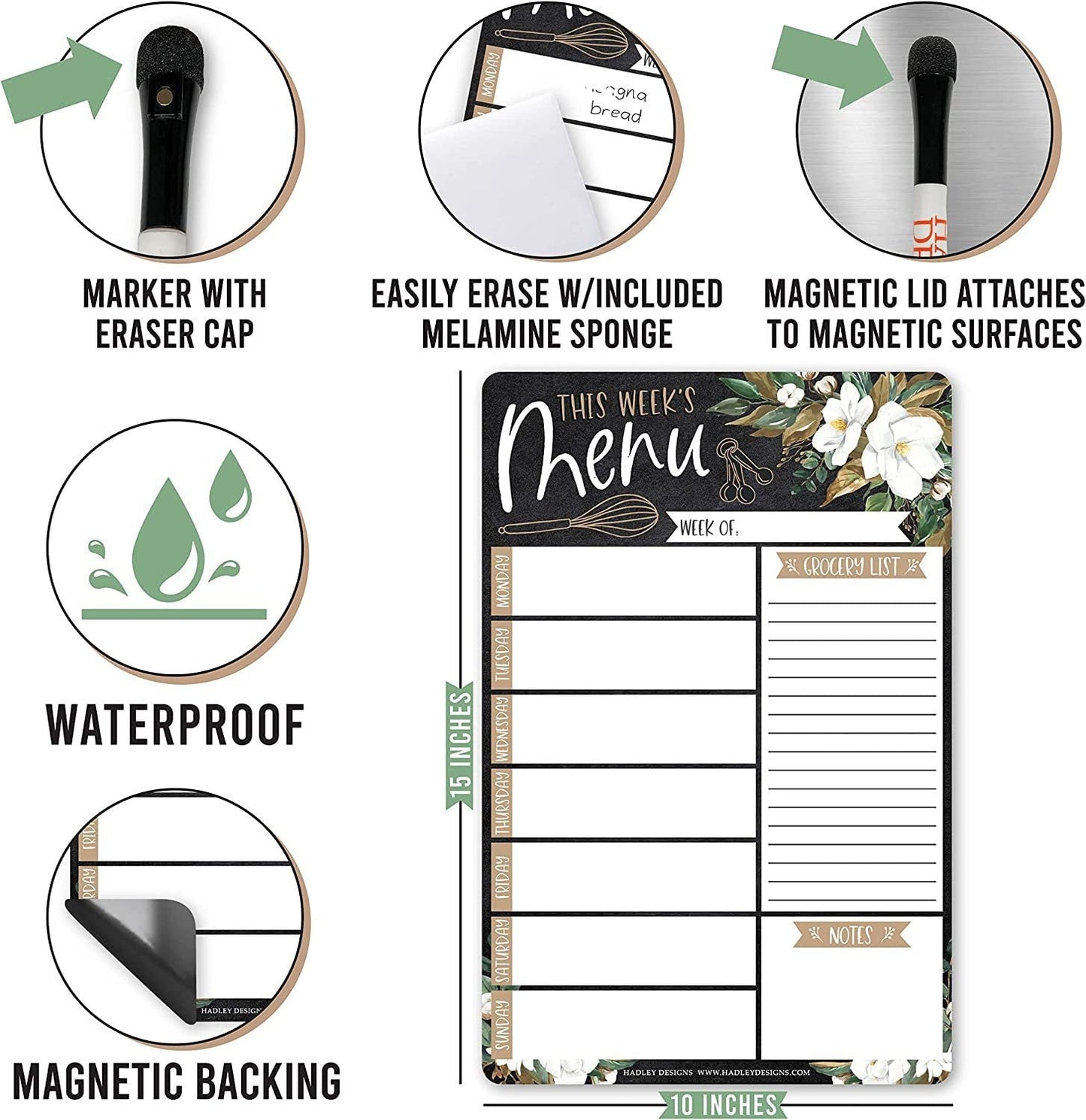 Magnolia Magnetic Meal Planner | Weekly | Calendar & Planners