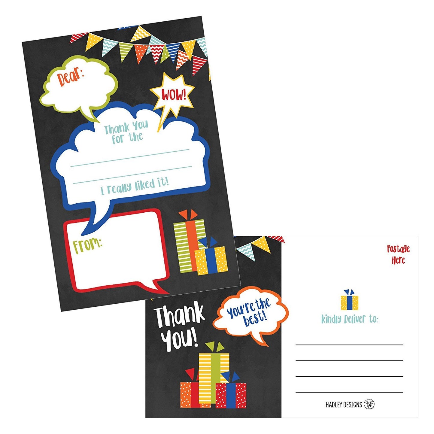 Kids Party Thank You Postcards | Set of 25 | Greeting Cards