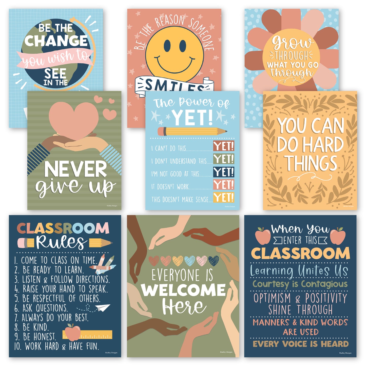 Classroom Motivational Posters | Set of 9 | Educational Supplies