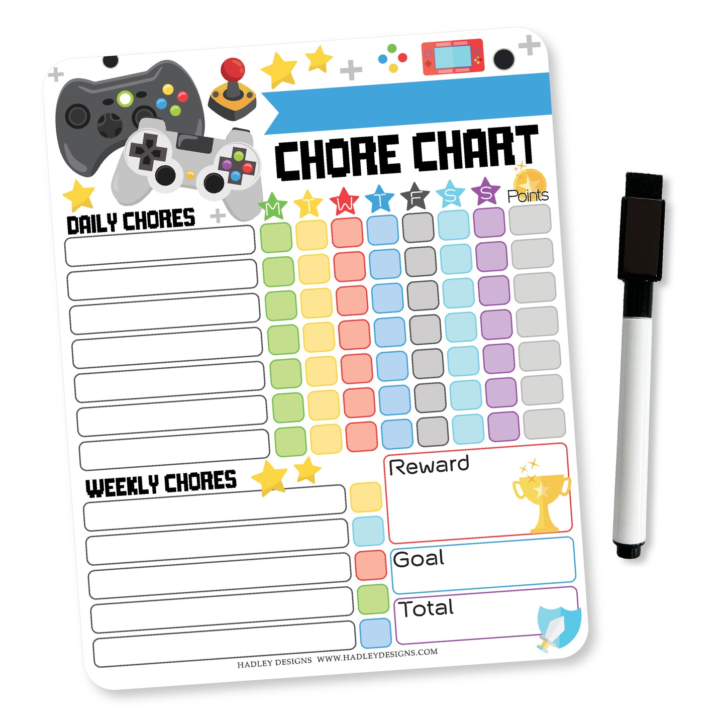 Video Game Kids Chore Chart, Behavior Chart and Day and Night Routine Chart Bundle