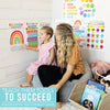 16 Laminated Colorful Prek and Kindergarten Posters, 12 Math Basics Posters and 8 Calming Corner Posters for Classroom or Home