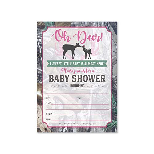 Pink Camo Baby Shower Invitation