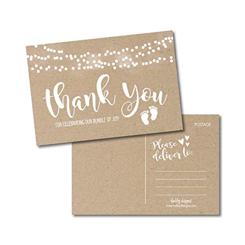 Rustic Baby Shower Thank You Postcard
