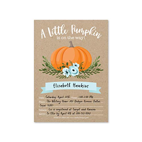 Blue Pumpkin Baby Shower Invitation