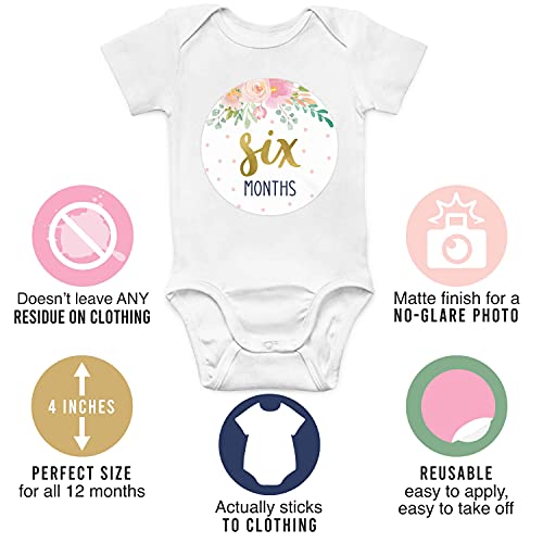 Floral Baby Milestone Stickers