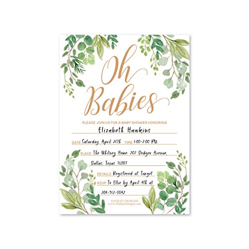 Greenery Baby Shower Invitation