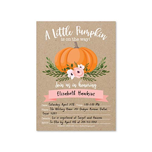 Pink Pumpkin Baby Shower Invitation