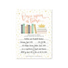 Book Baby Shower Invitation