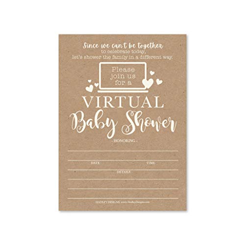 Rustic Virtual Baby Shower Invitation