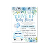 Blue Drive By Baby Shower Invitation