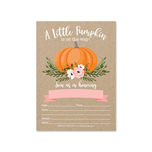 Pink Pumpkin Baby Shower Invitation