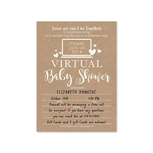 Rustic Virtual Baby Shower Invitation