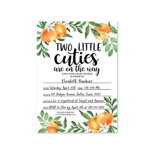 Two Little Cuties Baby Shower Invitation