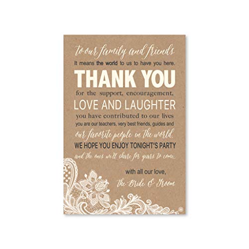 Wedding Thank You Place Cards