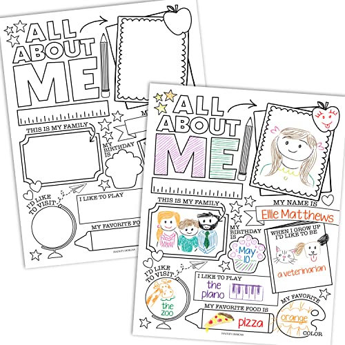 Black & White School All About Me Posters
