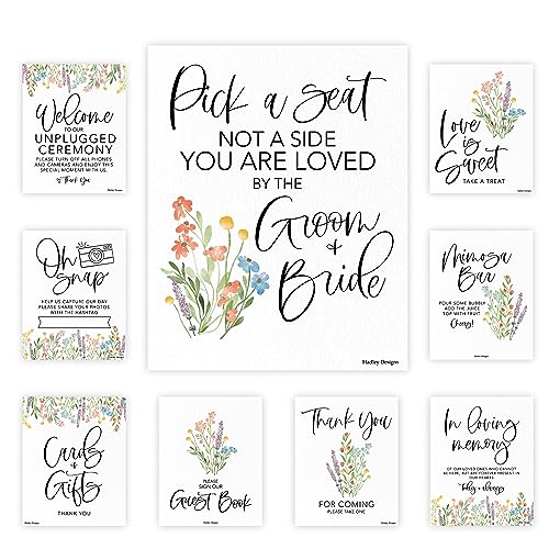 Floral Wedding Signs & Decor