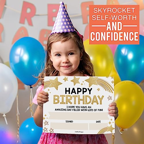 Gold Stars Birthday Certificates