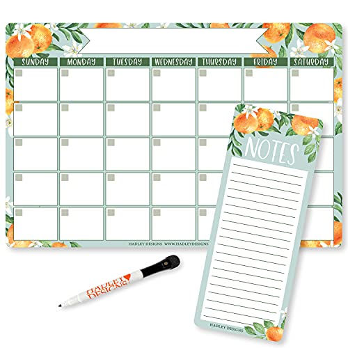 Citrus Magnetic Dry Erase Calendar