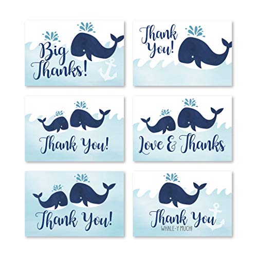 Whale Folded Thank You Cards