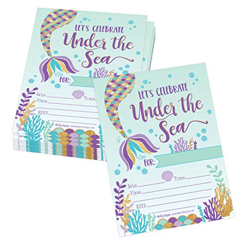 Kids Party Invitations Shop by Theme | Mermaid