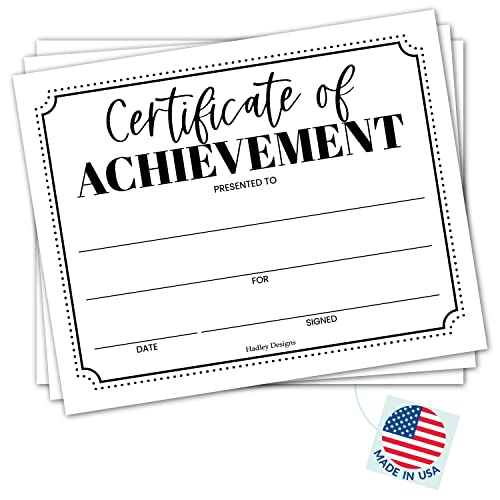Black & White Certificate of Achievement