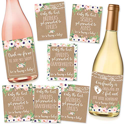 Pregnancy Announcement Wine Labels