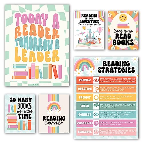 Retro Reading Motivational Posters | Set of 6 | Educational Posters