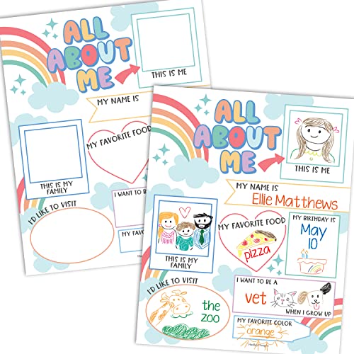 Rainbow Pastel All About Me Posters