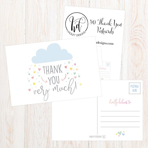 Cloud Baby Shower Thank You Postcard
