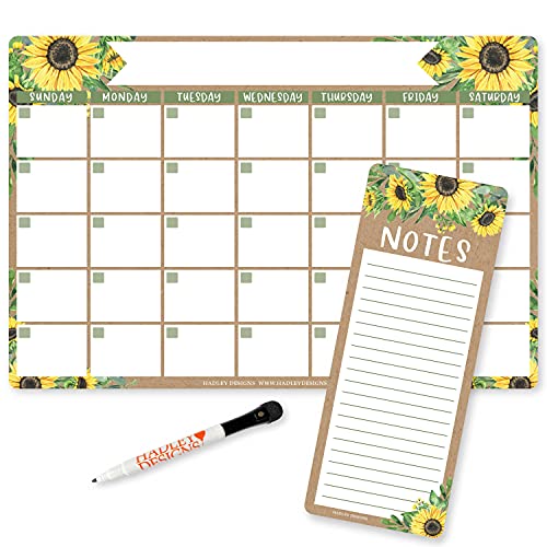 Sunflower Magnetic Dry Erase Calendar