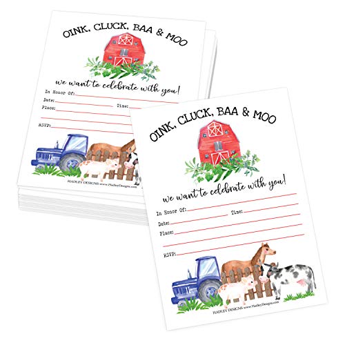 Kids Party Invitations Shop by Theme | Farm Animals