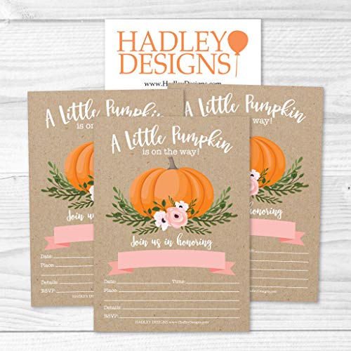 Pink Pumpkin Baby Shower Invitation