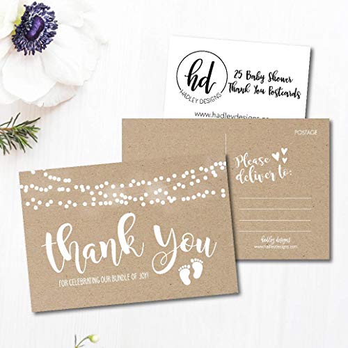 Rustic Baby Shower Thank You Postcard