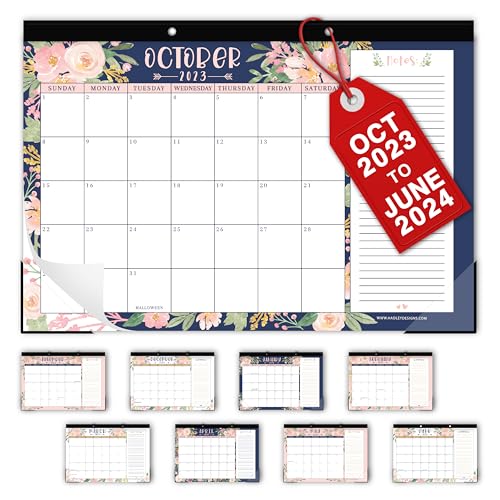 Navy Floral Desk Calendars