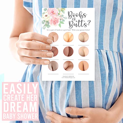 Floral Boobs or Baby Butts | Set of 25 | Love or Labor | Baby Shower Games