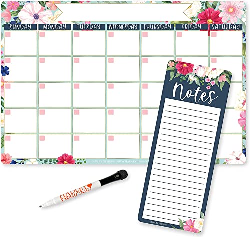 Floral Magnetic Dry Erase Calendar