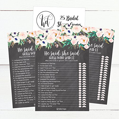 Floral Bridal Shower Games