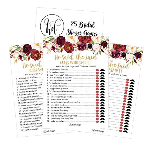 Floral Bridal Shower Games