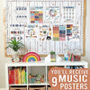 Boho Rainbow Music Classroom Posters