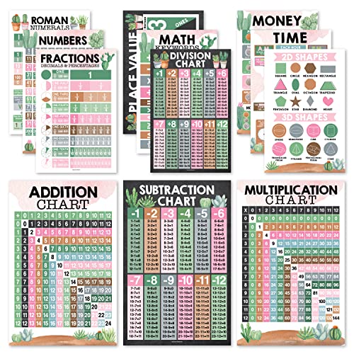 Cactus Math Posters Set of 12