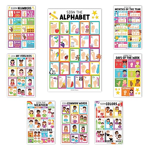 Colorful ASL Educational Posters