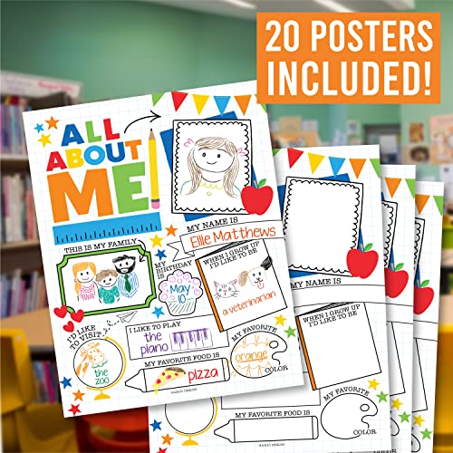 Colorful Graph All About Me Posters | Set of 20 | Educational Posters
