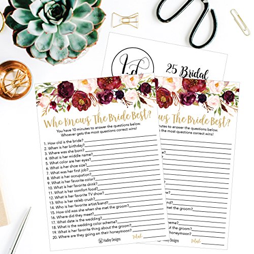 Floral Bridal Shower Games