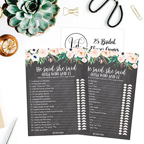 Floral Bridal Shower Games