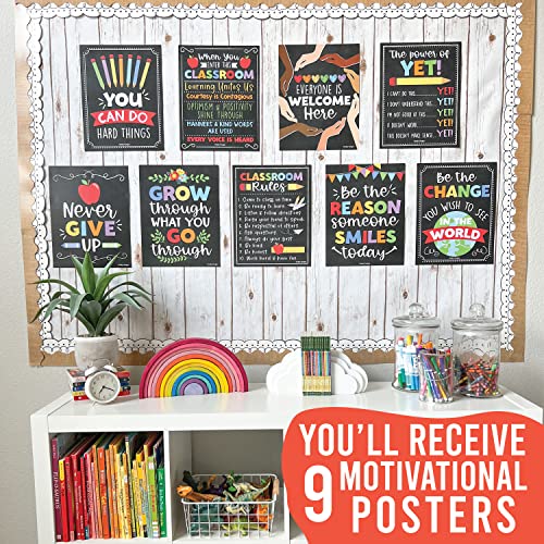 Colorful on Chalk Classroom Motivational Posters