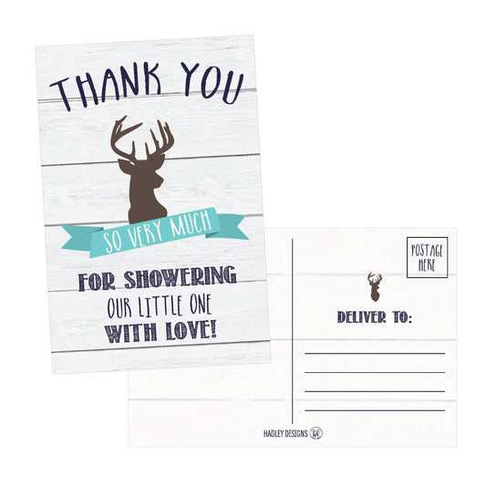 Deer Baby Shower Thank You Postcard