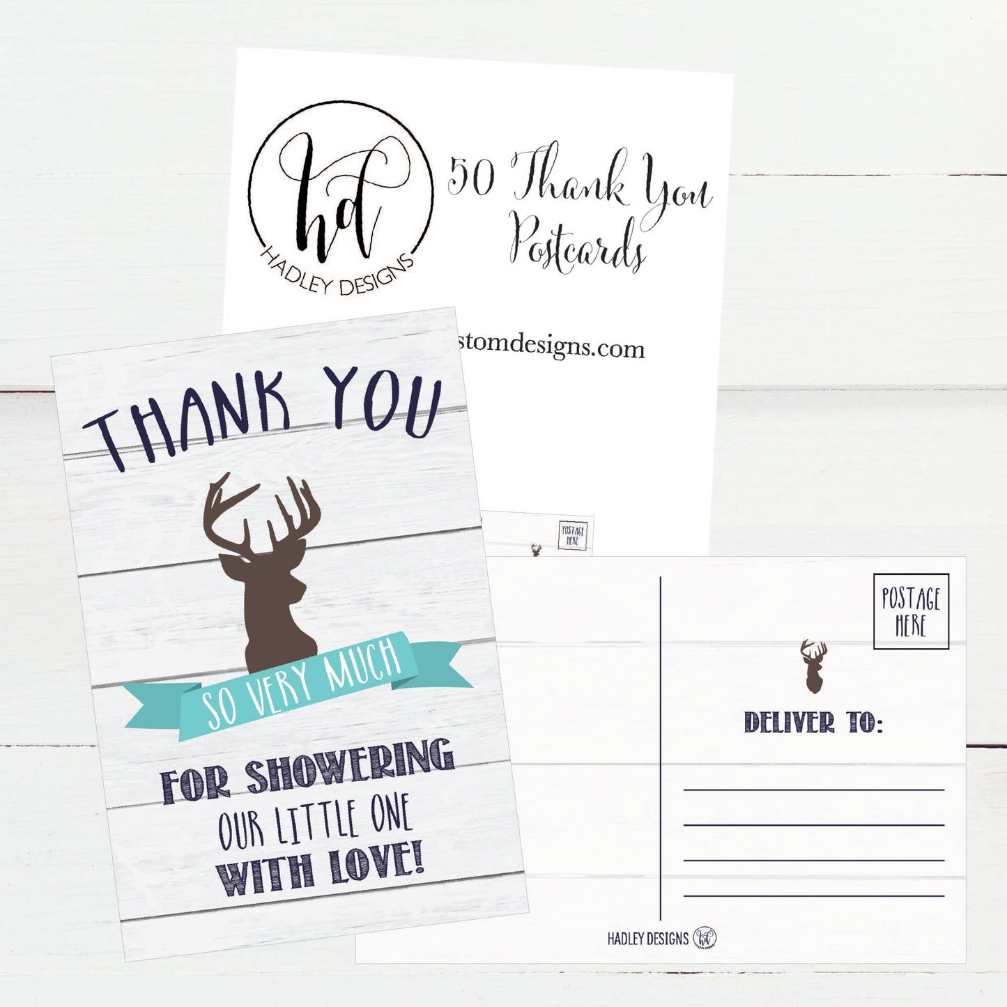 Deer Baby Shower Thank You Postcard