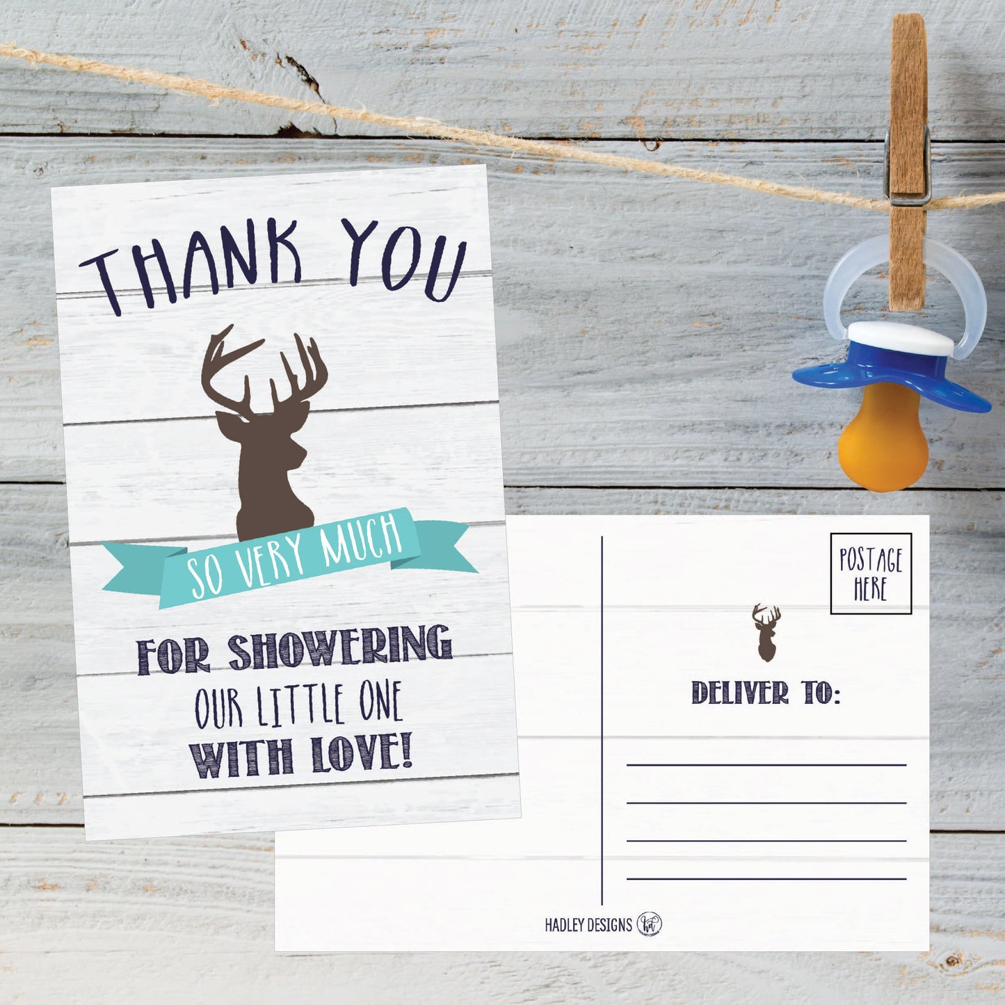 Deer Baby Shower Thank You Postcard