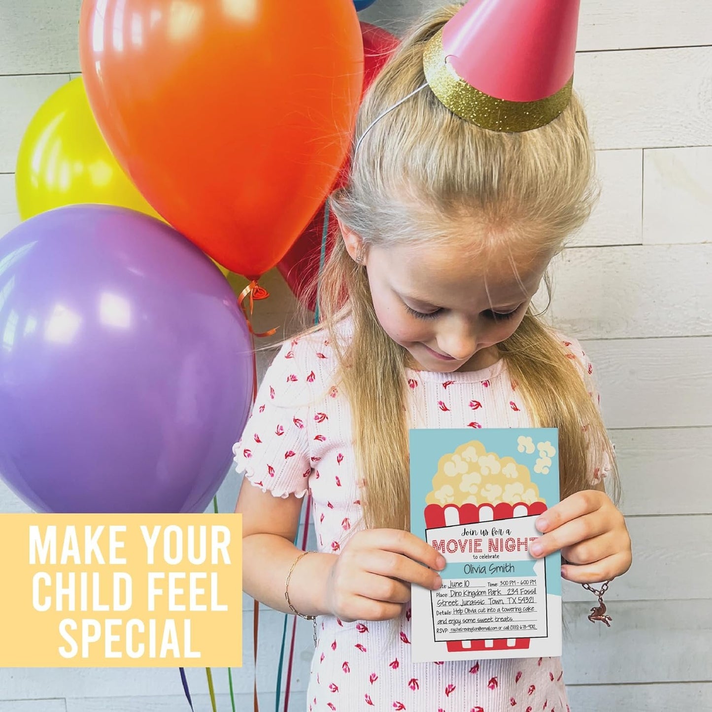 15 Movie Night Birthday Invitations Girl - Kids Birthday Invitations Boy, VIP Birthday Party Invitations For Boys, Birthday Invites For Boy, Outdoor Movie Night Birthday Invitation Cards, Party Invite